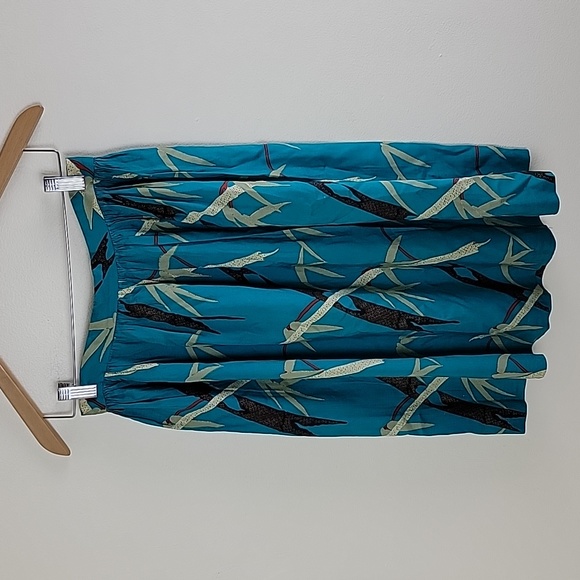 Jaff Carole Anderson Coordinated Set Skirt Blouse Abstract Vintage Blue … - Picture 6 of 9